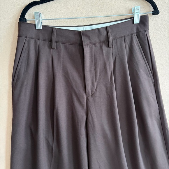 Madewell The Harlow Superwide-Leg Trousers Dark Carob Chocolate Brown size 2 - Picture 8 of 14